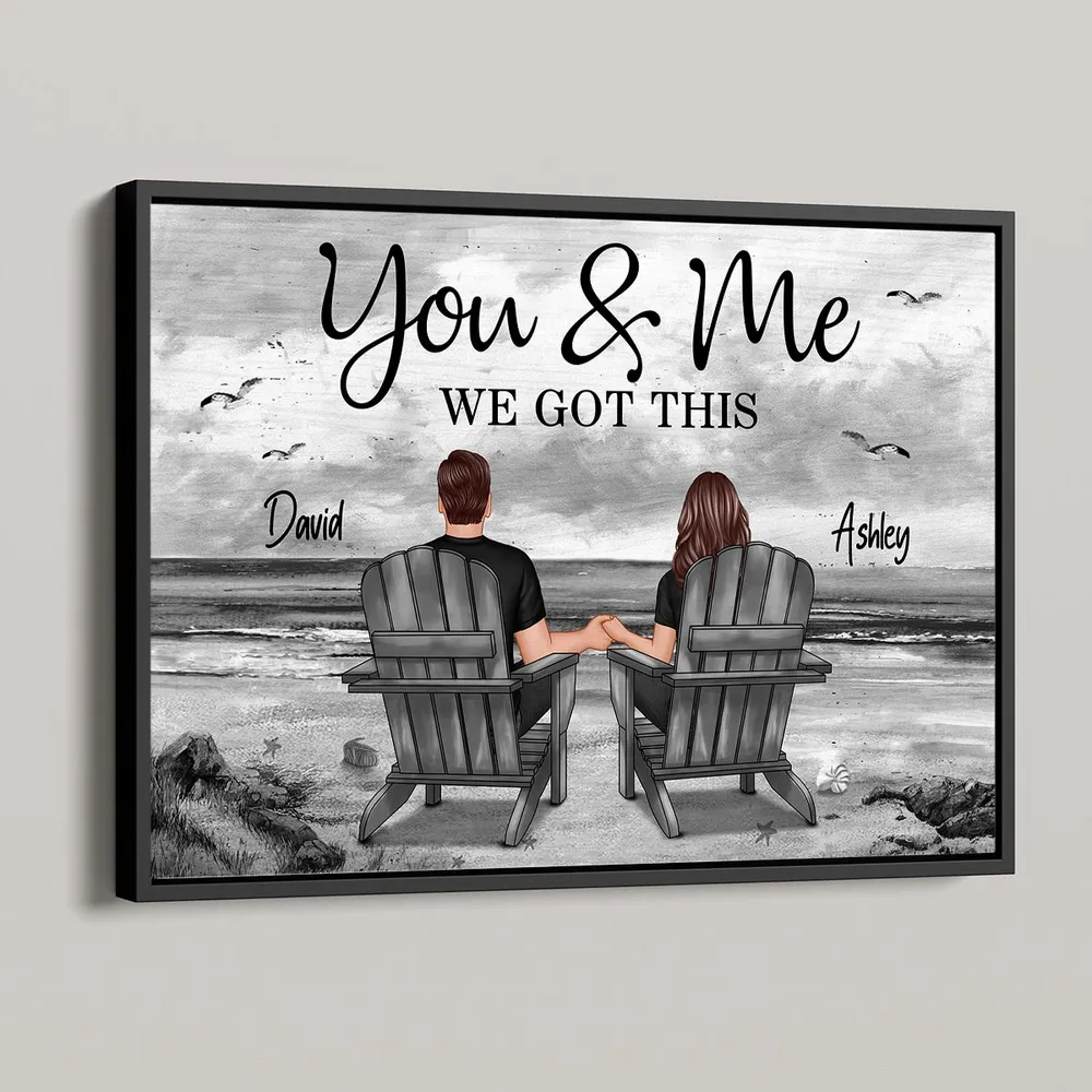 You & Me β We Got This Personalized Poster, Romantic Beach Gift for Couples, Hand-in-Hand, Love on the Shore - Image 5