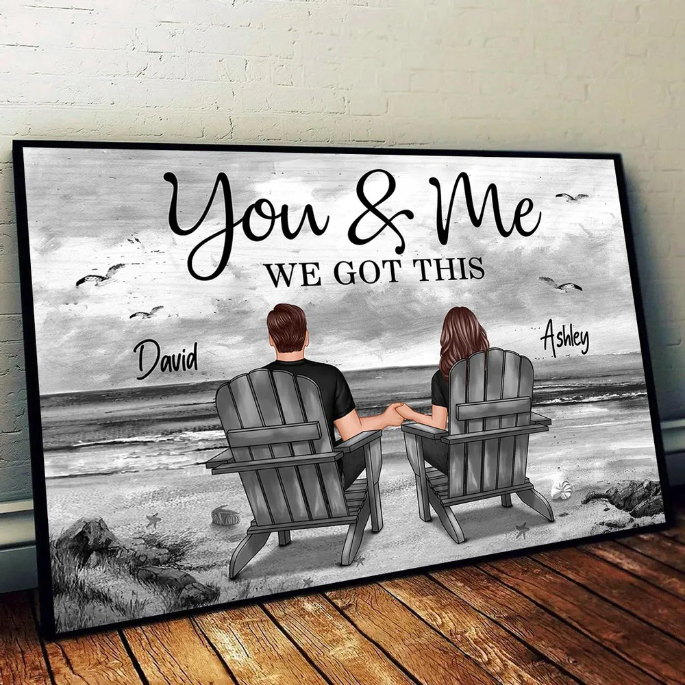 You & Me β We Got This Personalized Poster, Romantic Beach Gift for Couples, Hand-in-Hand, Love on the Shore - Image 6
