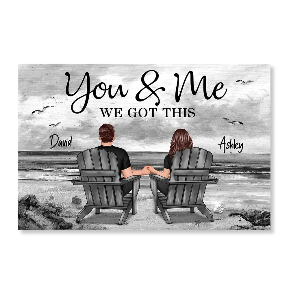 You & Me β We Got This Personalized Poster, Romantic Beach Gift for Couples, Hand-in-Hand, Love on the Shore - Image 7