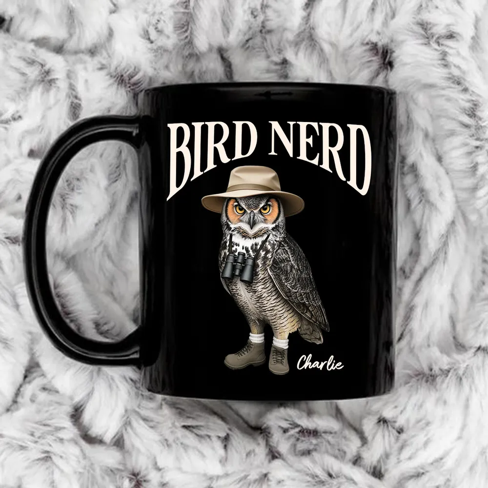Custom Bird Nerd Mug – 'Bird Nerd' Owl Mug, Perfect Gift for Birdwatchers and Nature Lovers - Image 6