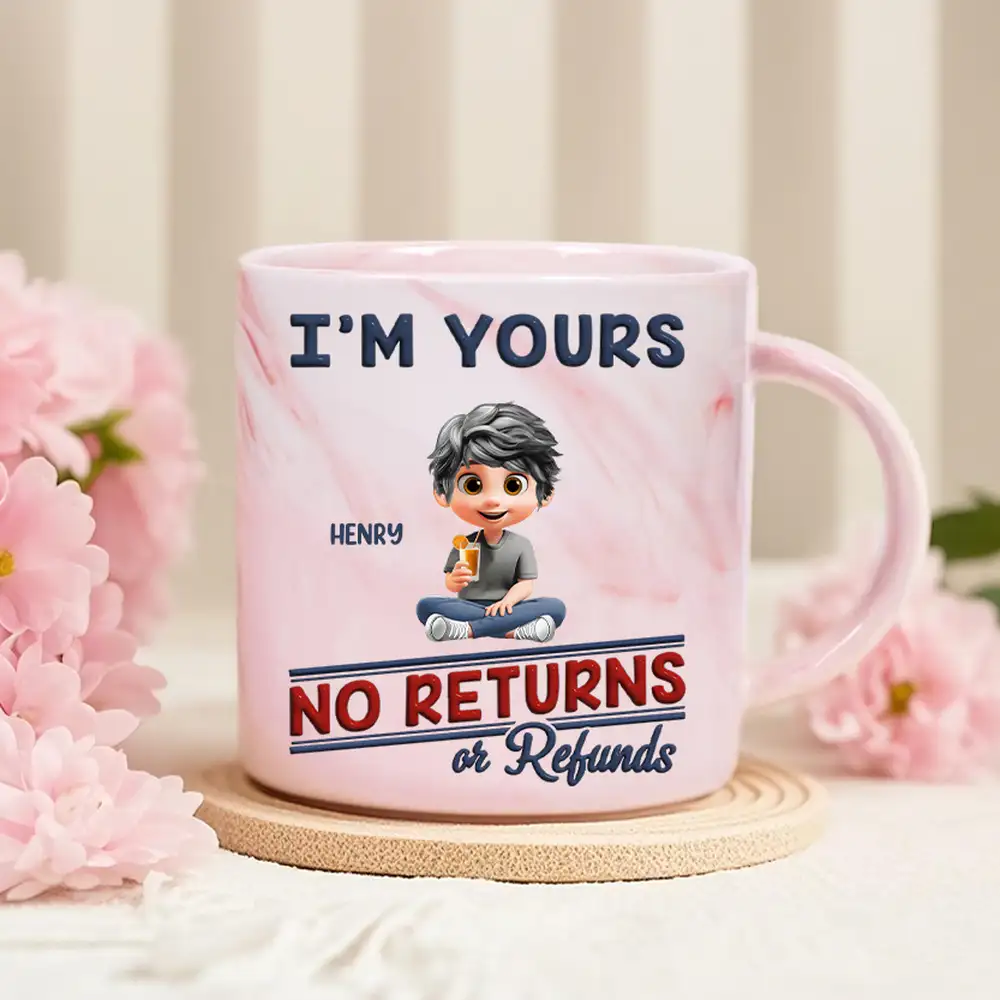 Funny Customizable Marble Mug – ‘No Returns or Refunds’ Family Gift for Parents - Image 3