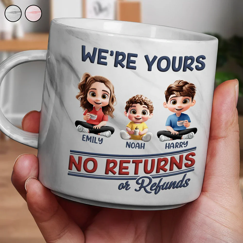 Funny Customizable Marble Mug – ‘No Returns or Refunds’ Family Gift for Parents - Image 5
