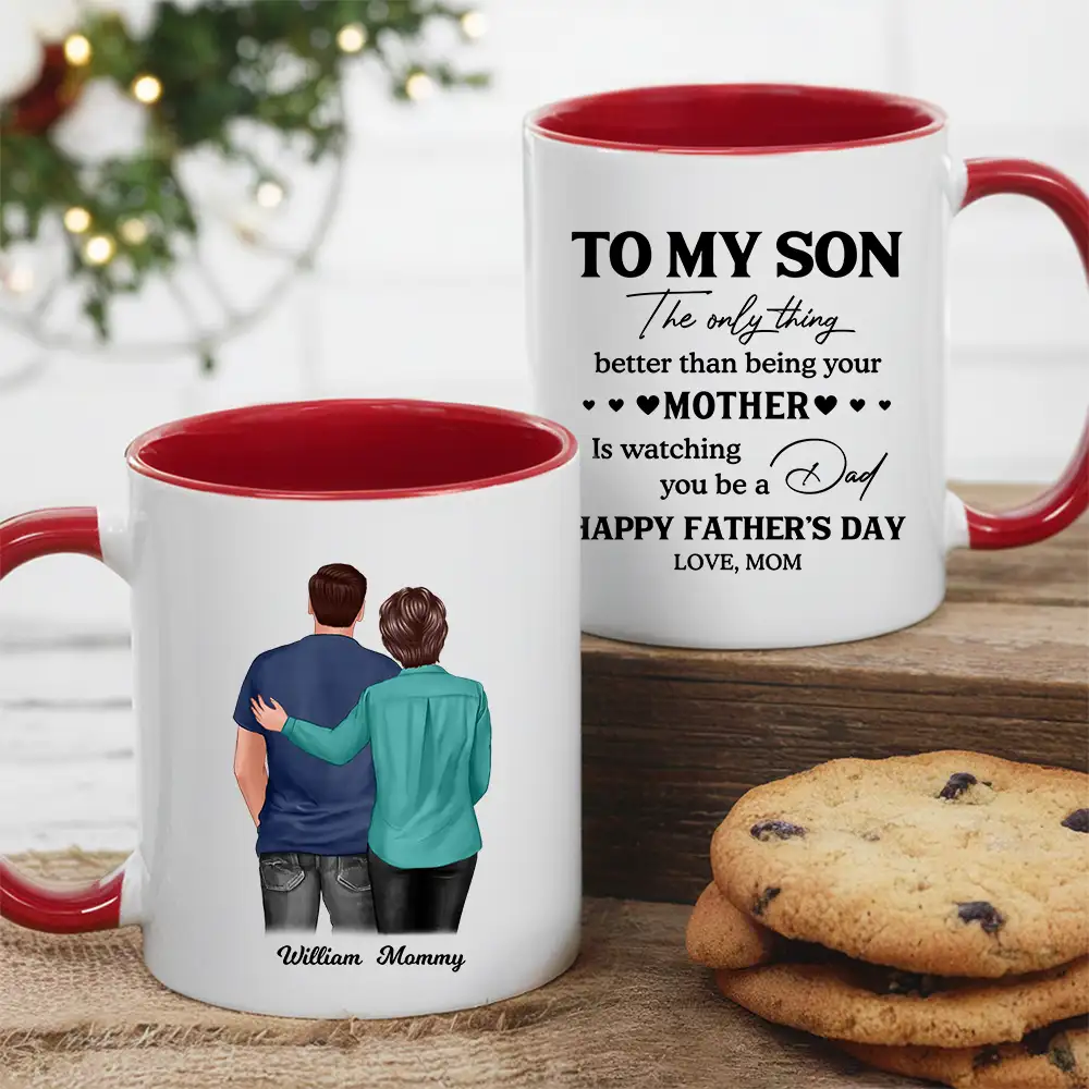 To My Son – Personalized Mug for Father’s Day, Heartfelt Gift from Mom - Image 2