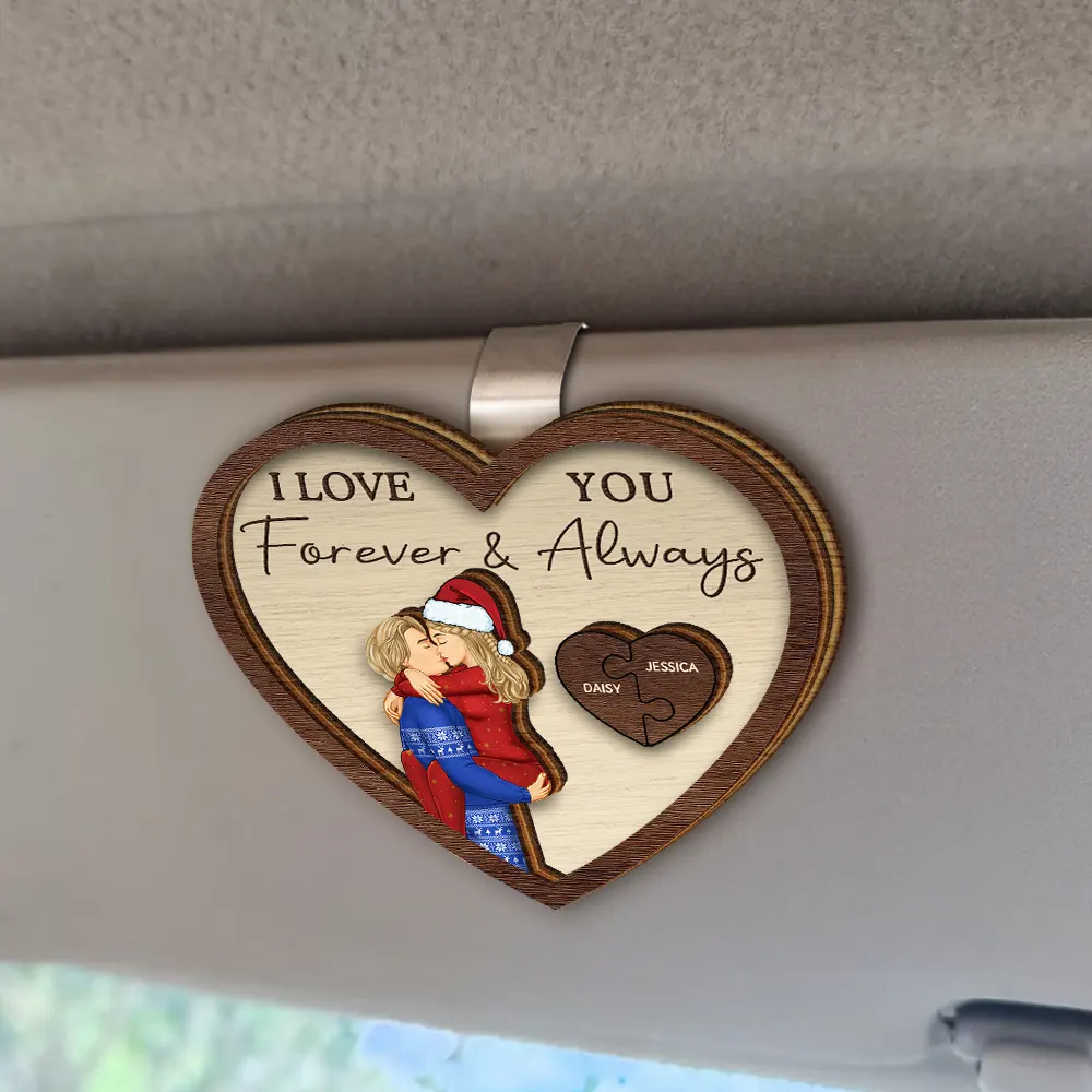 Drive Safe I Love You Kissing Couples Heart - Customizable Car Hanger for Couples with Heartfelt Message – Unique Gift for Valentine's Day - Image 7