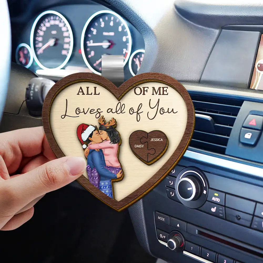Drive Safe I Love You Kissing Couples Heart - Customizable Car Hanger for Couples with Heartfelt Message – Unique Gift for Valentine's Day - Image 8