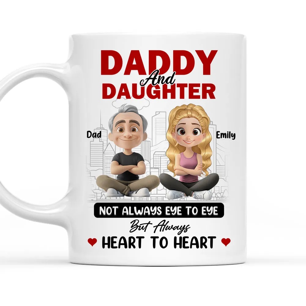 Dad And Daughter Share Love - Personalized Two-Tone Mug with Cute Design - Perfect Gift for Fathers and Daughters - Image 5