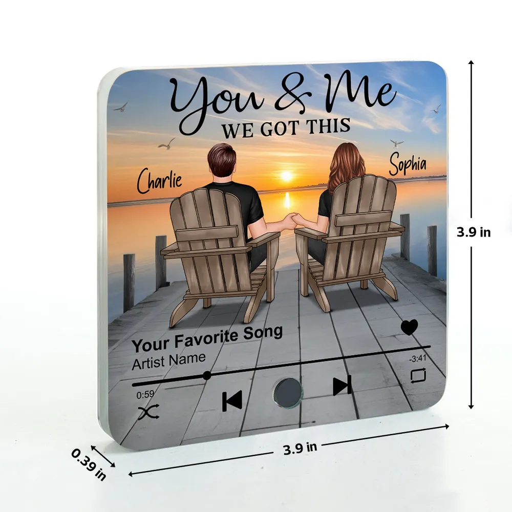 Romantic Couple Hand-in-Hand Acrylic Music Magnet & More – Personalized Anniversary & Valentine's Gift for Couples - Image 7