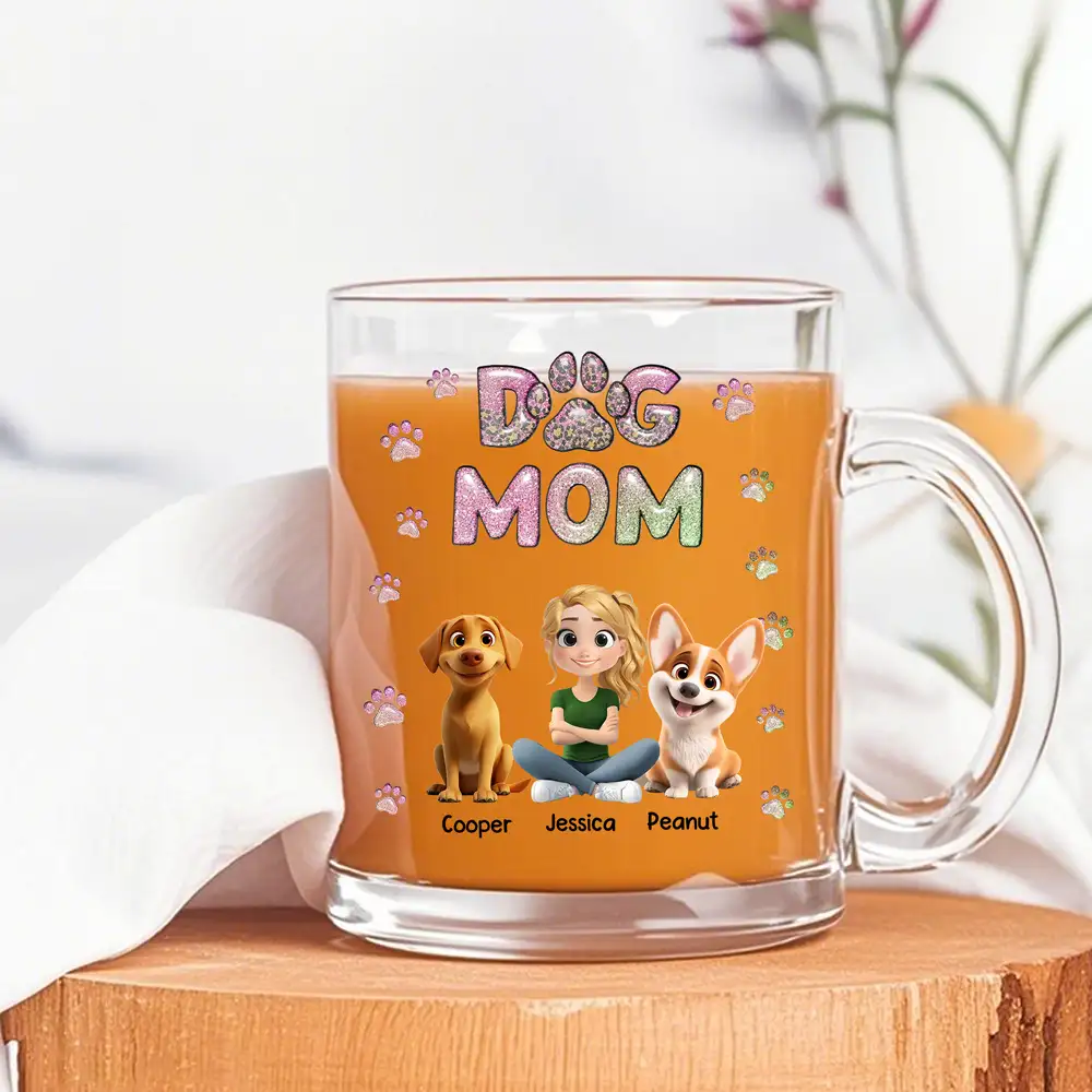 Customized Pet Lover Glass Cup and More – Adorable Scene of Pets Sitting with Owner, Perfect Gift for Animal Fans - Image 2