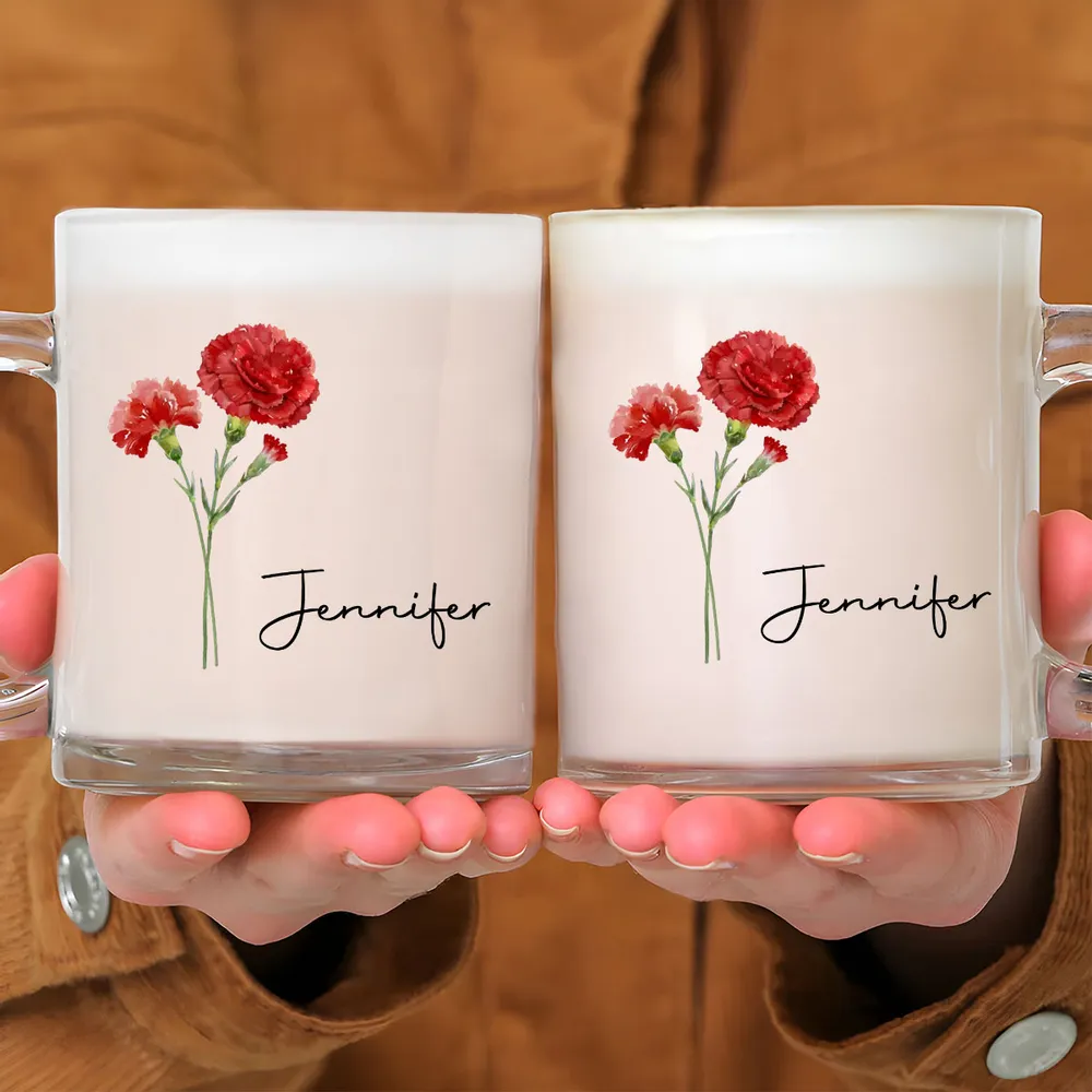 Personalized Glass Mug – Perfect Gift for Friends and Family with Custom Name and Beautiful Floral Design - Image 5