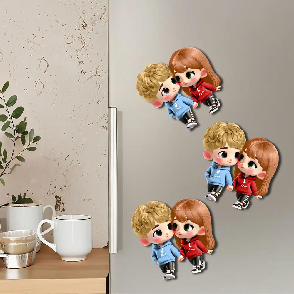 Personalized Couple Acrylic Car Hanger – Cute Lovers in Hoodies, Perfect Gift for Anniversary or Valentine’s Day - Image 6