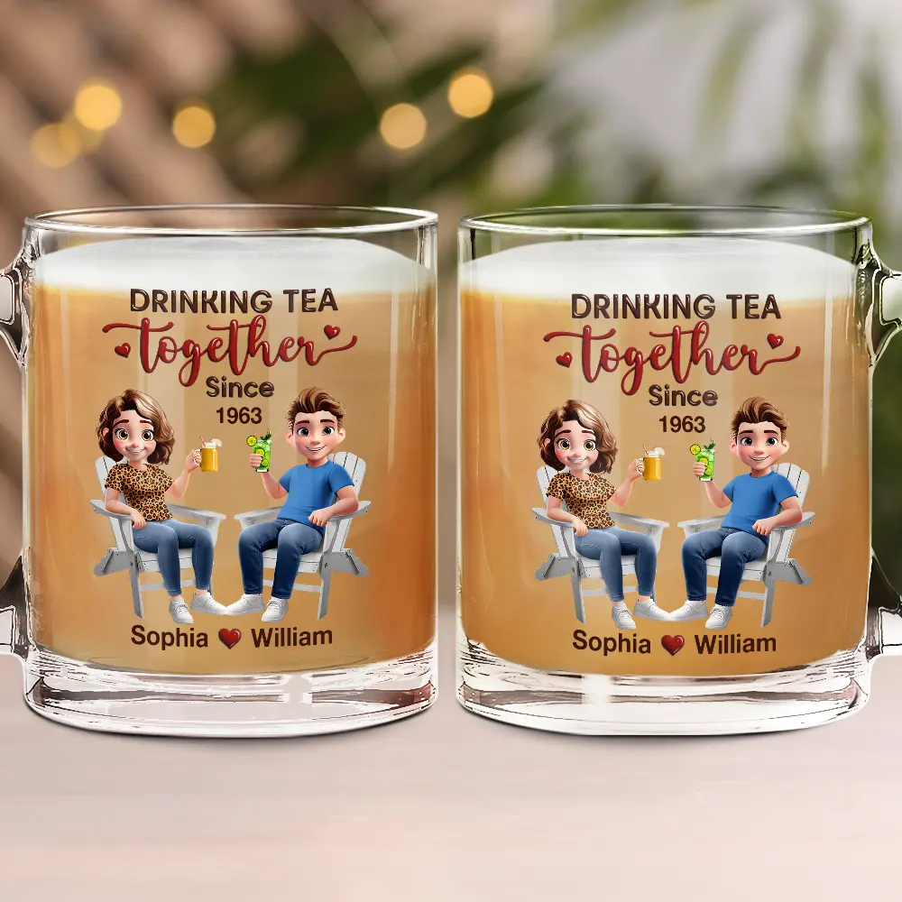 Personalized Couple's Glass Mug - Custom Year Anniversary Gift - Image 4