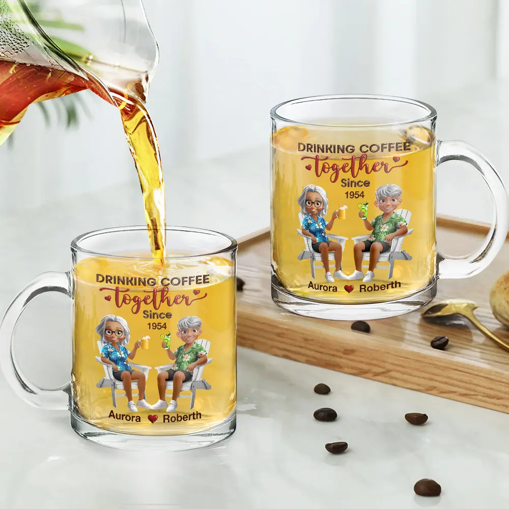 Personalized Couple's Glass Mug - Custom Year Anniversary Gift - Image 6