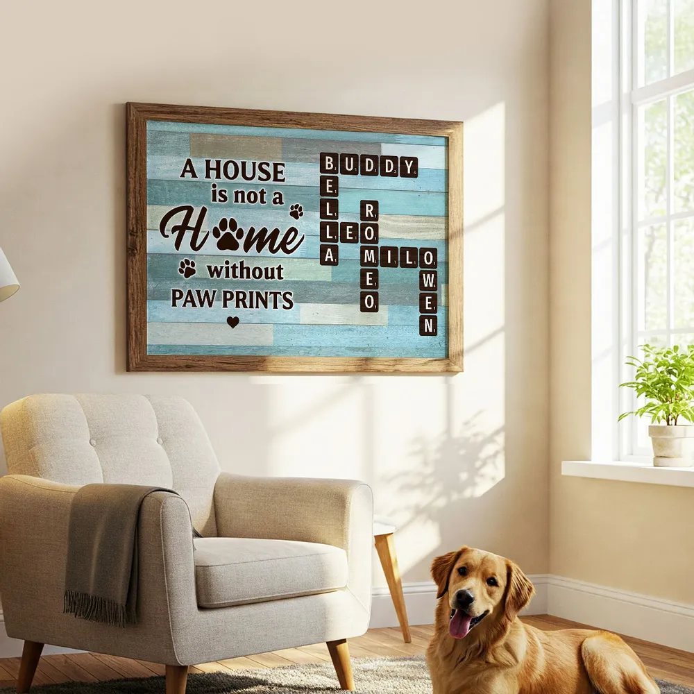 Custom Pet Poster with Dog Names - Personalized Canvas for Pet Lovers - Image 14