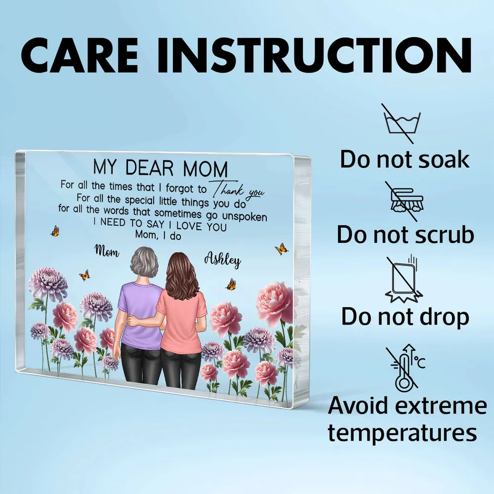 Mother-Daughter Acrylic Plaque with Flower Field Design - Image 10