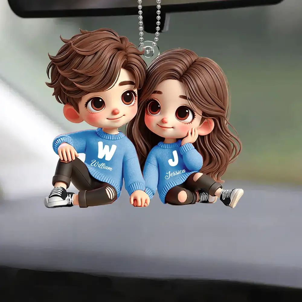 Personalized Cartoon Couple Acrylic Keychain, Creative Keepsake Gift for Anniversaries - Image 4