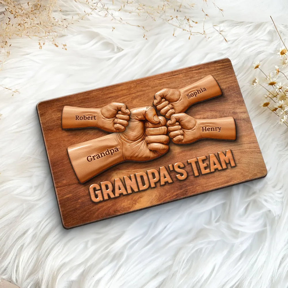 Dad's Team 2-Layer Wooden Plaque with Customizable Names for Father and Kids – Unique Gift for Father's Day - Image 8