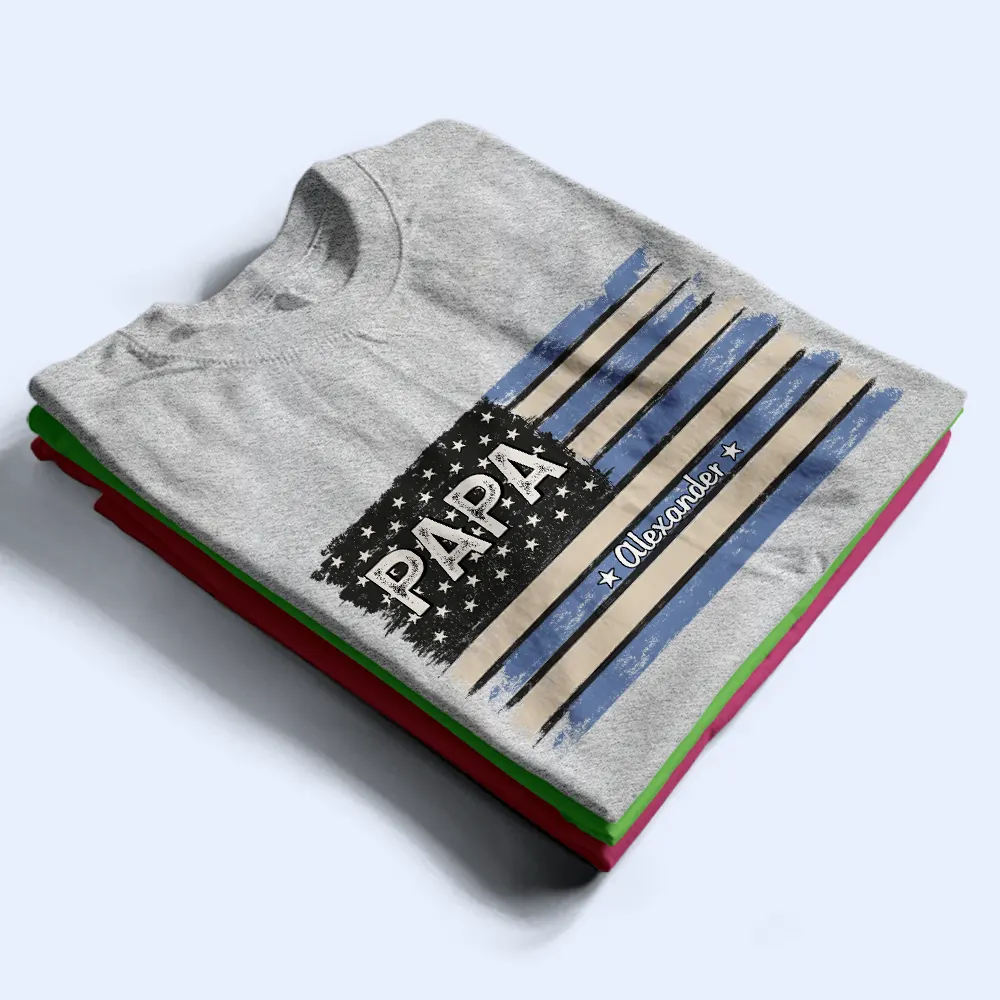Men's USA Flag T-Shirt with Kids' Names - Personalized Gift - Image 3
