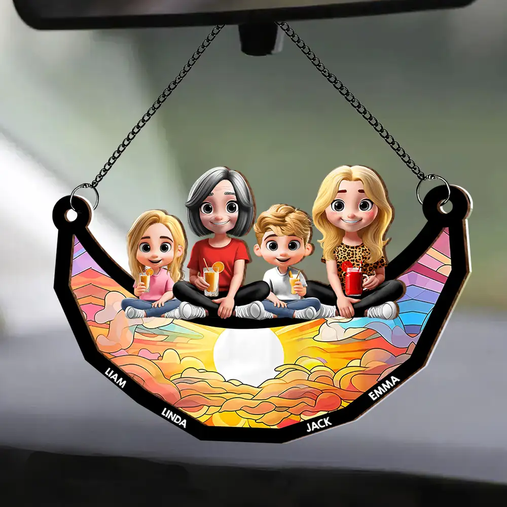 Customized Family Bond Ornament – Personalized Wood and Acrylic Swing Design for Mother’s Day - Image 2