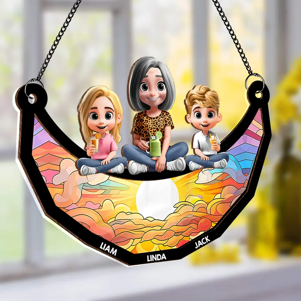 Customized Family Bond Ornament – Personalized Wood and Acrylic Swing Design for Mother’s Day - Image 4