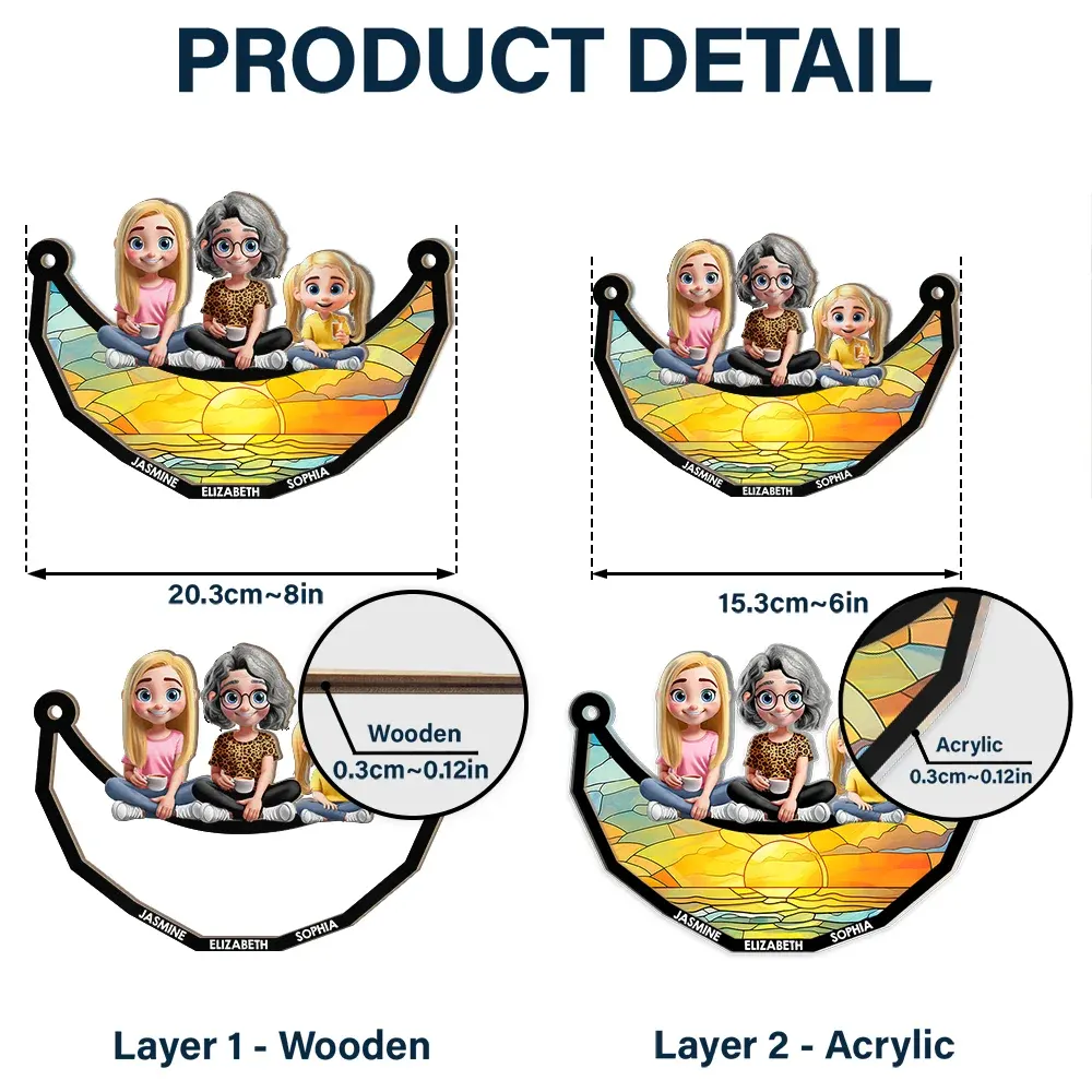 Customized Family Bond Ornament – Personalized Wood and Acrylic Swing Design for Mother’s Day - Image 5