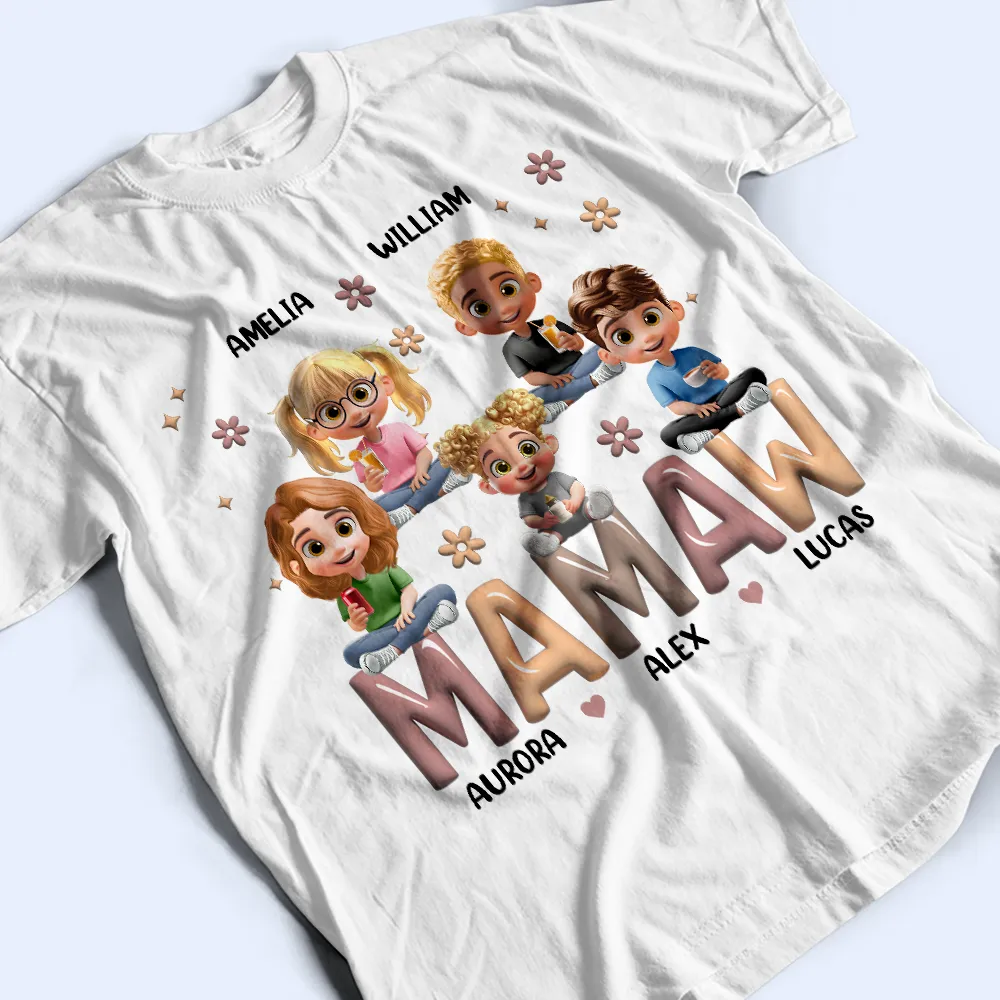 Personalized Family T-Shirt for Grandma with Children's Names - Image 6