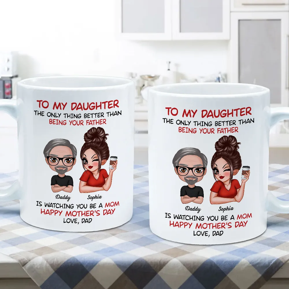 To My Daughter – Heartfelt Mug from Dad with Custom Character Design – Perfect Gift for Mother's Day - Image 7