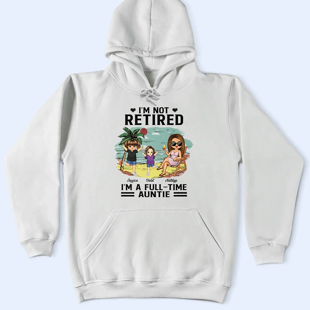 Full-Time Grandma on Vacation Classic Tee – Personalized Family Shirt with Names and Tropical Scene - Image 7