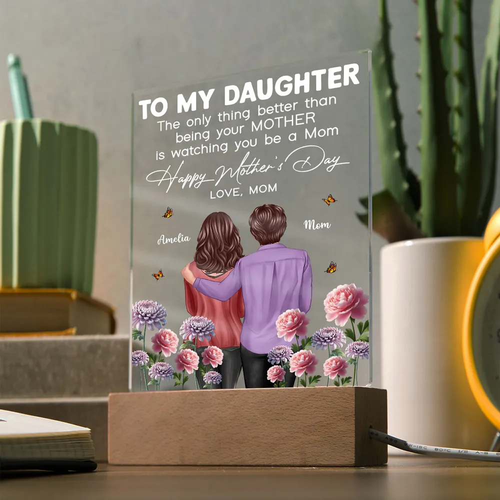 Custom LED Light Plaque with Birth Month Flowers - Mother's Day Gift - Image 5
