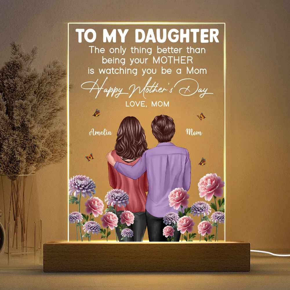 Custom LED Light Plaque with Birth Month Flowers - Mother's Day Gift - Image 7