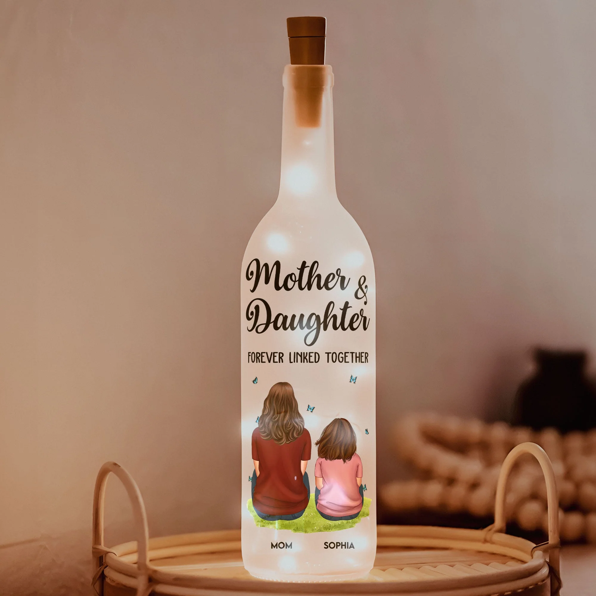 Forever Linked Together Personalized Bottle Lamp – Unique Mother’s Day Gift for Mom - Image 6