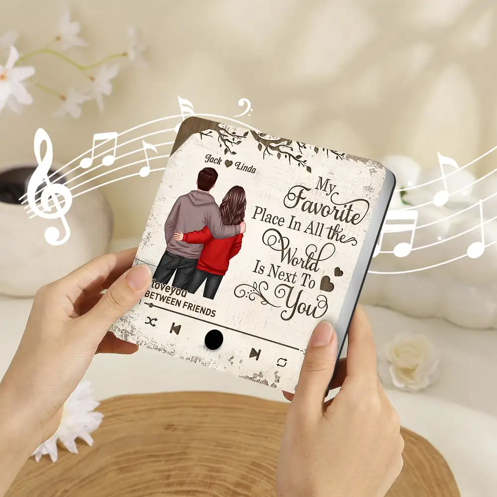 Personalized "My Favorite Place" Acrylic Music Magnet – Custom Gift for Couples - Image 3