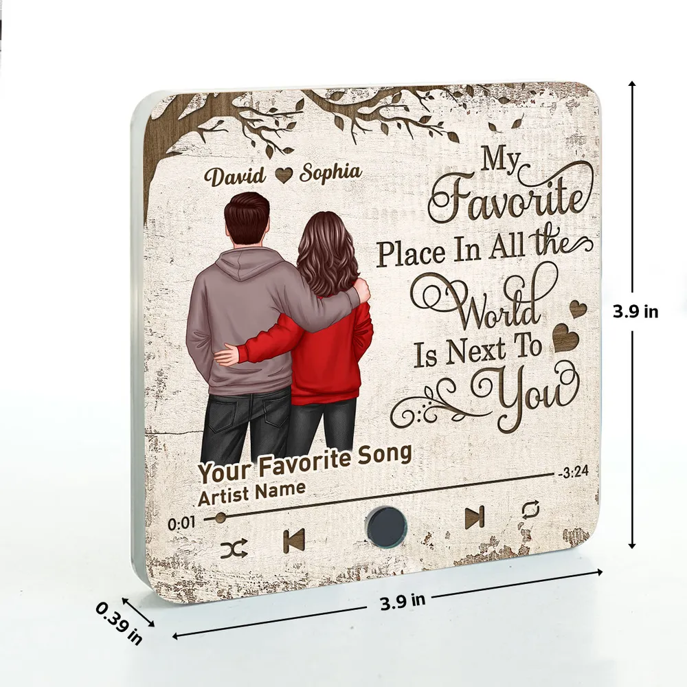 Personalized "My Favorite Place" Acrylic Music Magnet – Custom Gift for Couples - Image 4
