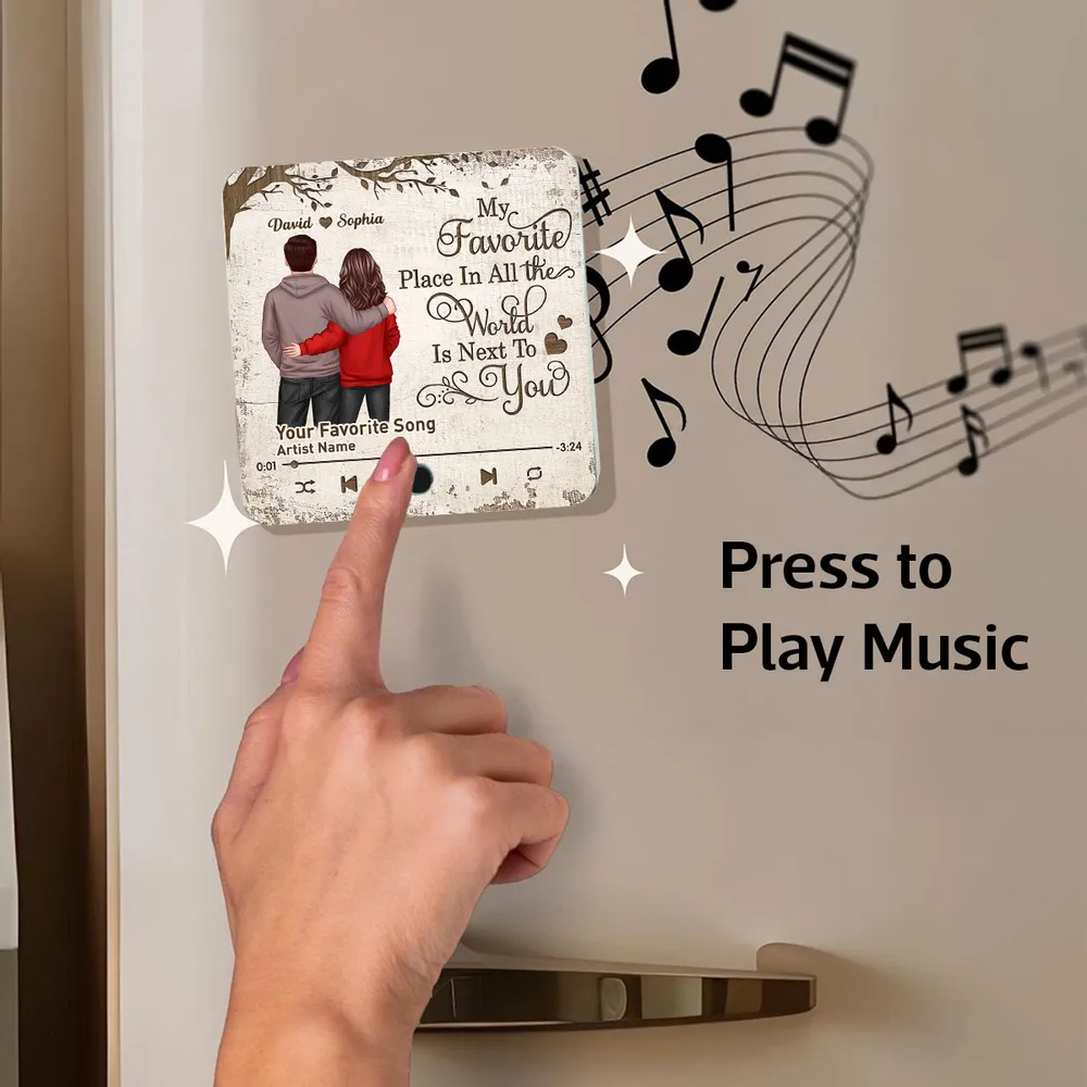 Personalized "My Favorite Place" Acrylic Music Magnet – Custom Gift for Couples - Image 6
