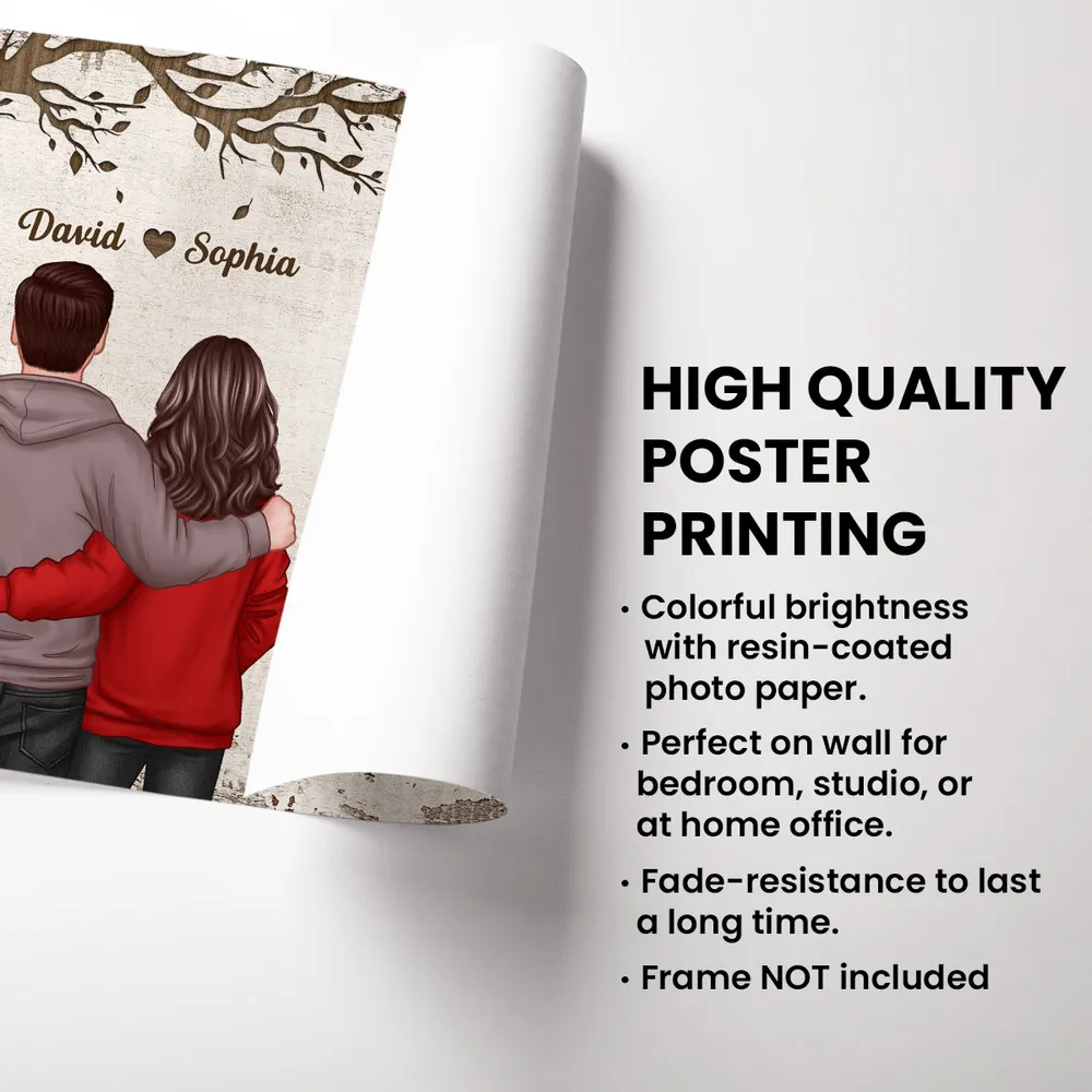 Custom Couple Commemorative Poster | Beautiful Illustrated Poster - The Perfect Gift to Convey Love and Memories | A Heartwarming Decoration for Couples on Special Occasions - Image 4