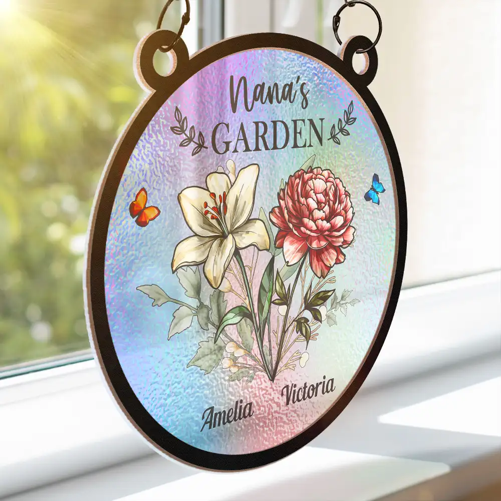 Personalized "Grandma’s Garden" Ornament – Custom Wood and Acrylic Layered Ornament for Grandma - Image 8
