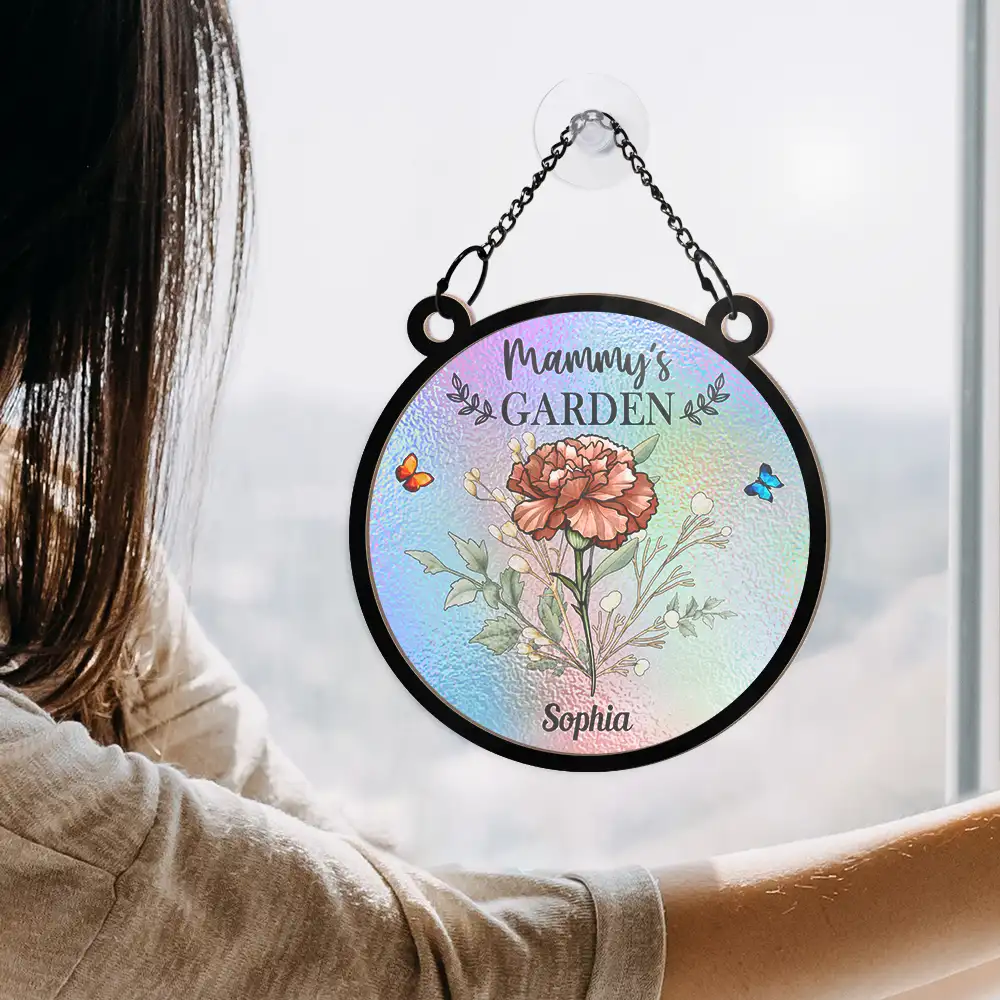 Personalized "Grandma’s Garden" Ornament – Custom Wood and Acrylic Layered Ornament for Grandma - Image 9