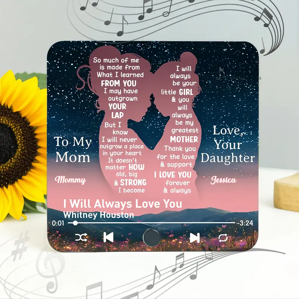 “You’ll Always Be My Little Girl” Acrylic Music Magnet – Personalized Gift for Mom