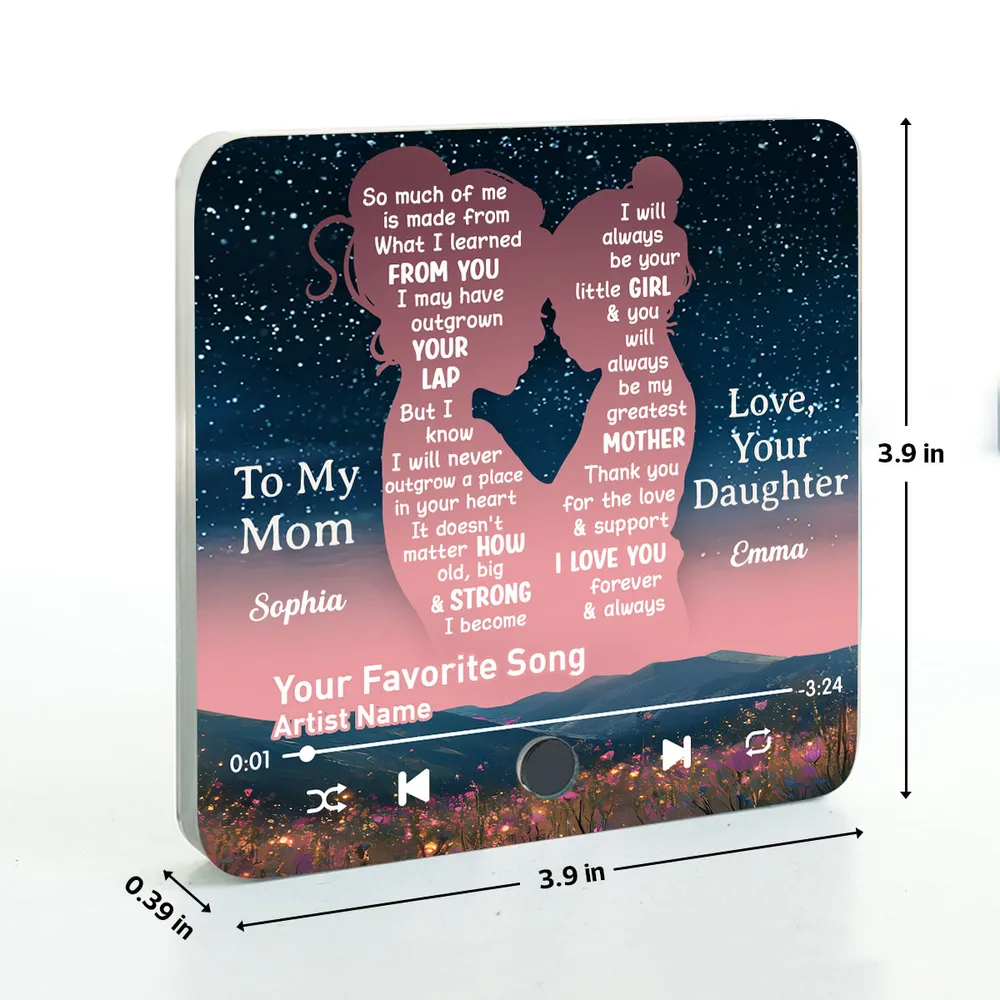 “You’ll Always Be My Little Girl” Acrylic Music Magnet – Personalized Gift for Mom - Image 6