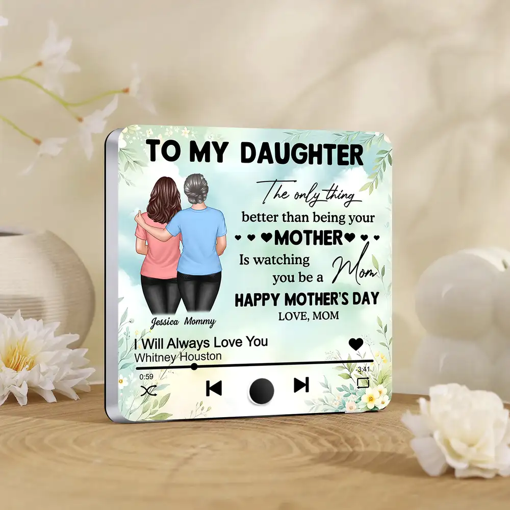 Custom Acrylic Fridge Magnet with Floral Back-Hug Design - Image 3
