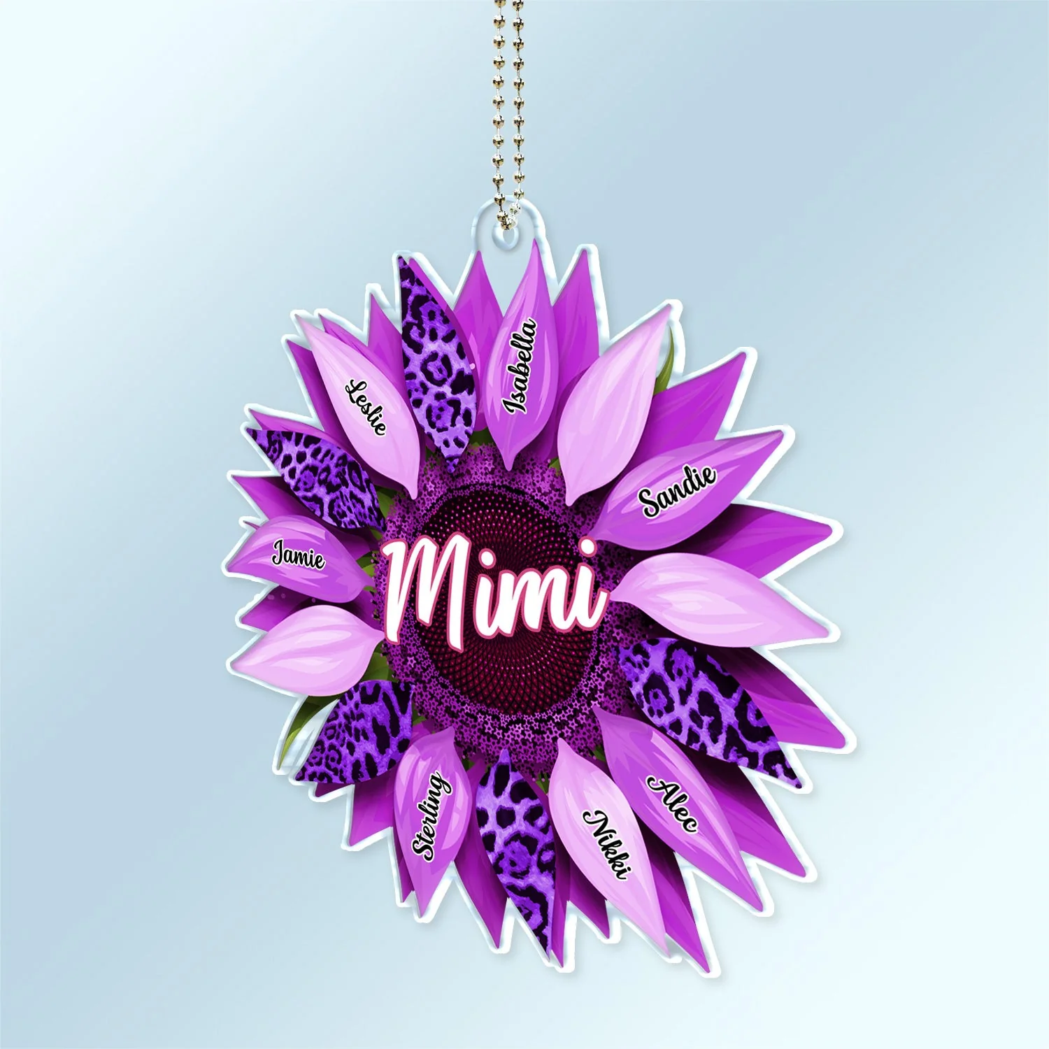 Personalized Sunflower Acrylic Car Hanger for Mom – Mother's Day Gift - Image 4