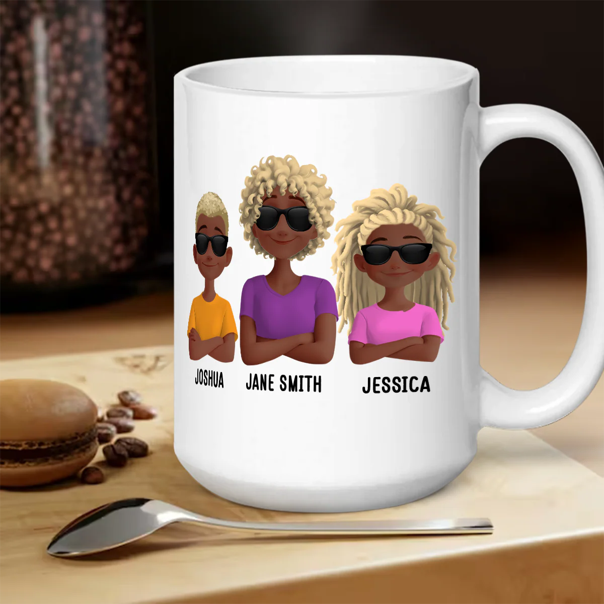 Like Mother Like Children – Customizable Cartoon Cup with Hand Gesture Design – Best Mother's Day Gift - Image 8