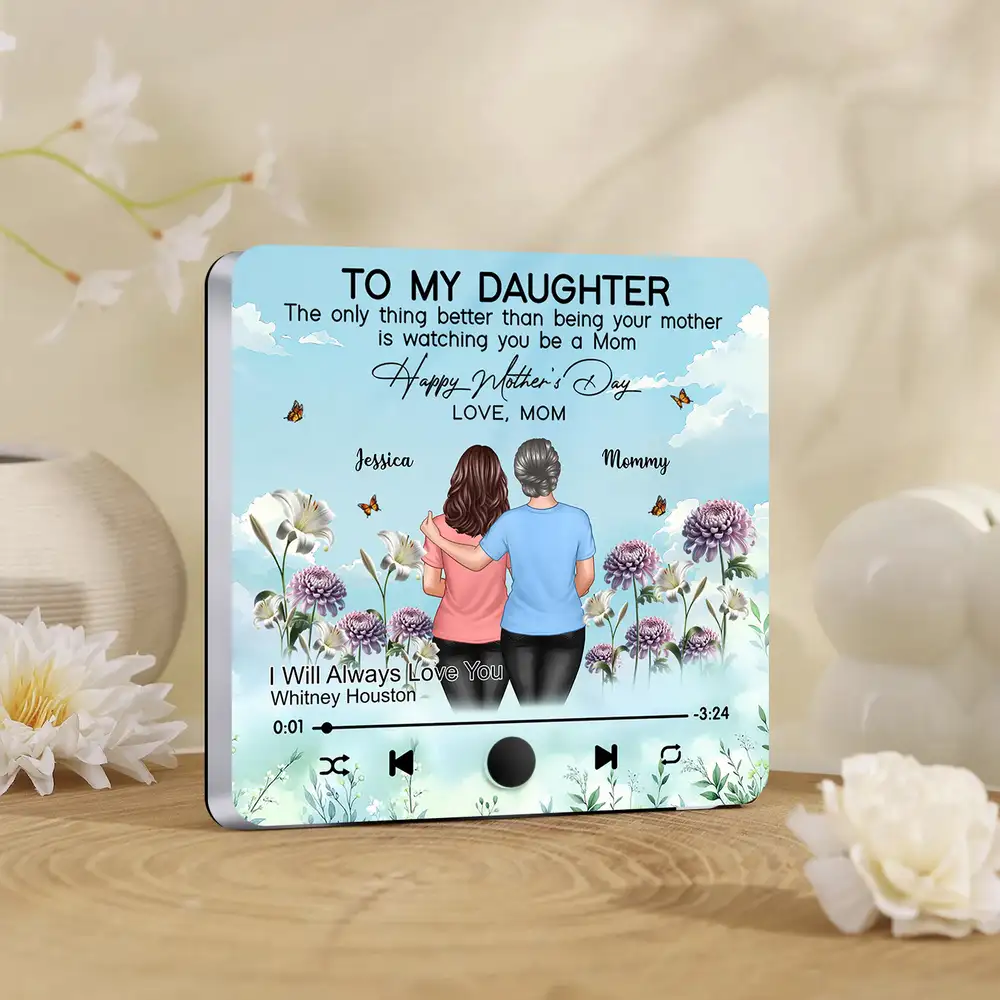 “To My Daughter” Personalized Acrylic Music Magnet – Heartfelt Message and Custom Song – Perfect Mother’s Day Gift for Daughter - Image 3