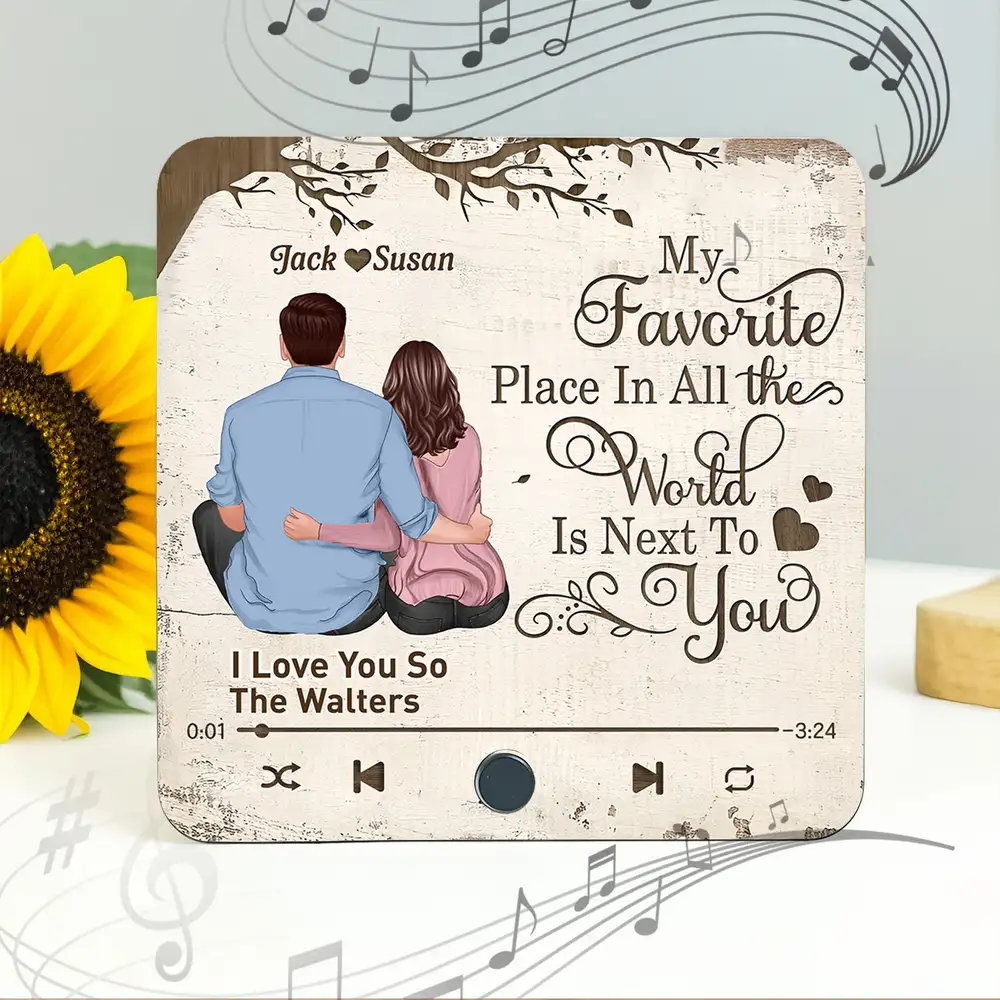 "My Favorite Place" Custom Acrylic Music Magnet – Special Gift for Couples and Partners