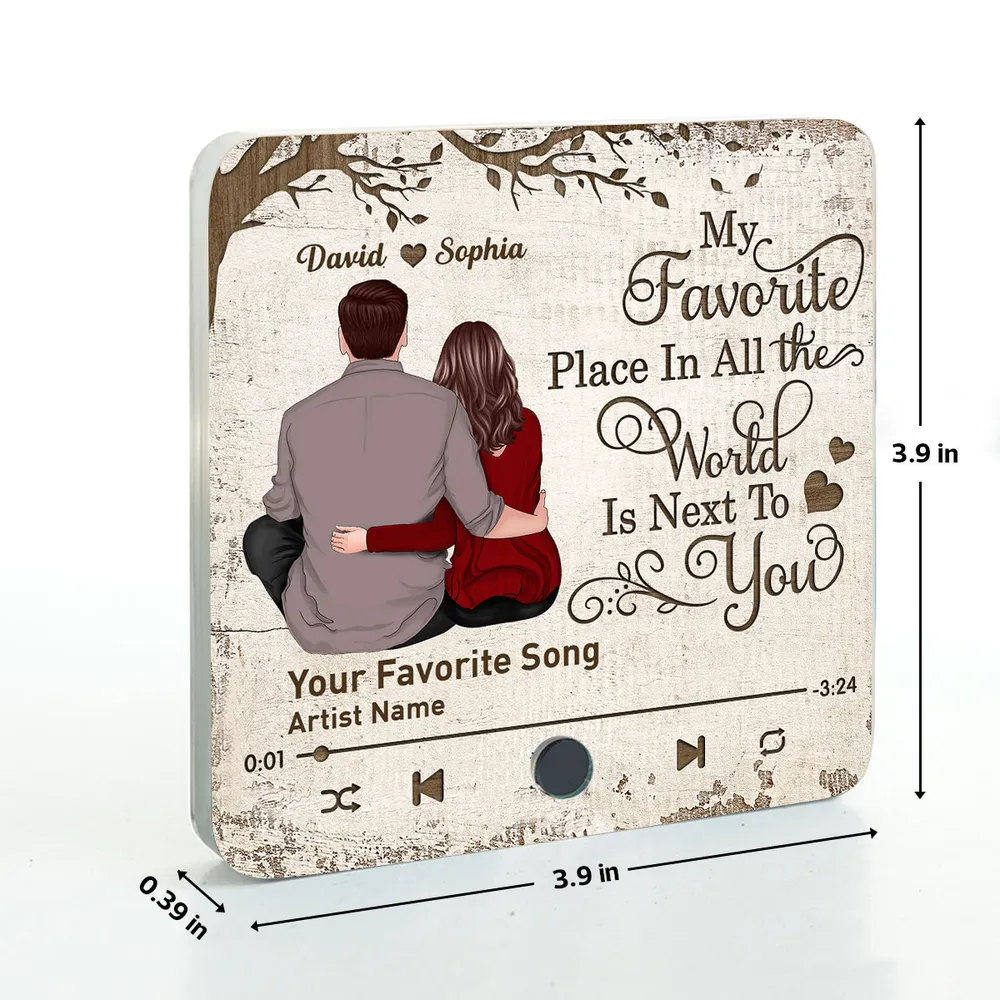 "My Favorite Place" Custom Acrylic Music Magnet – Special Gift for Couples and Partners - Image 5