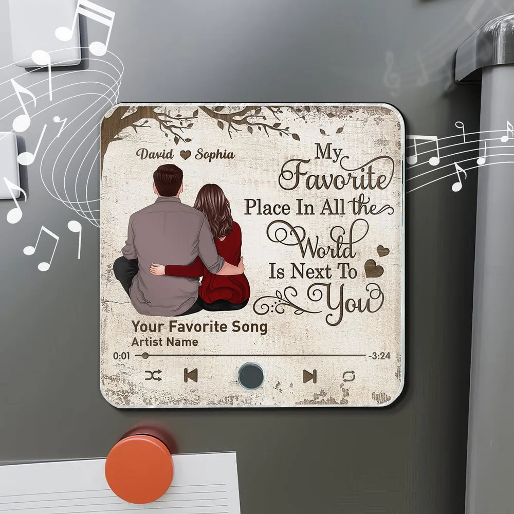 "My Favorite Place" Custom Acrylic Music Magnet – Special Gift for Couples and Partners - Image 9