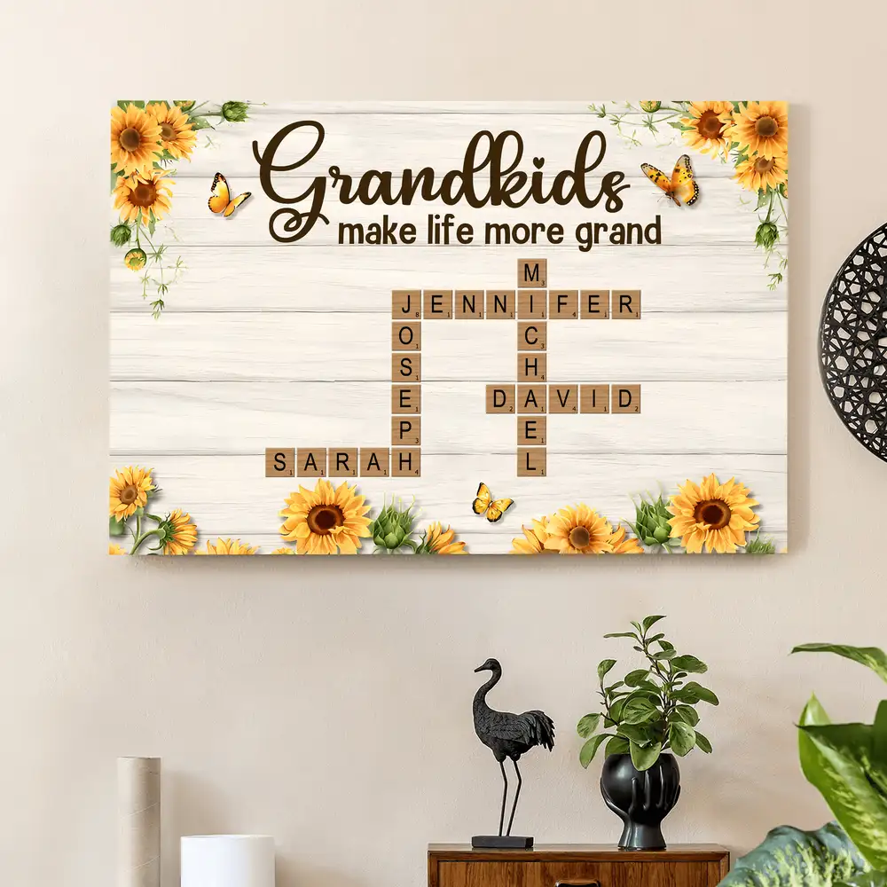 Custom Poster or Canvas with 'Grandkids Make Life More Grand' Design