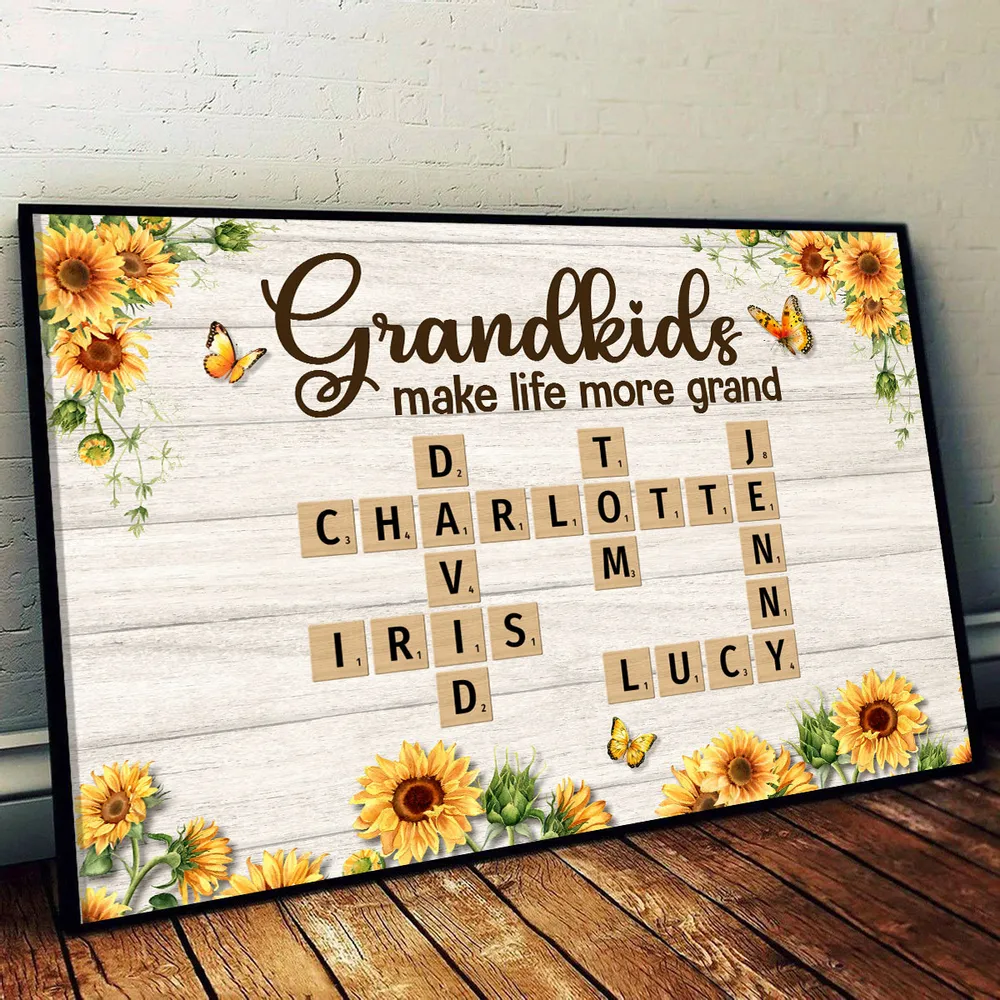 Custom Poster or Canvas with 'Grandkids Make Life More Grand' Design - Image 9