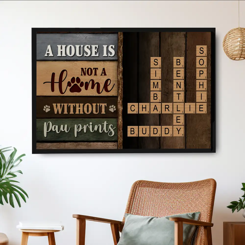 A House is Not a Home Without Paw Prints – Personalized Poster – Perfect for Pet Lovers' Home Decor - Image 3