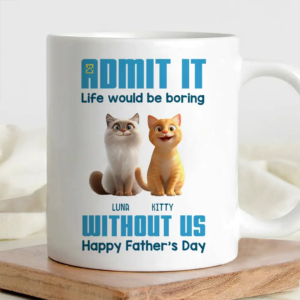 Personalized Cat Dad Mug for Father's Day Gift - Image 2