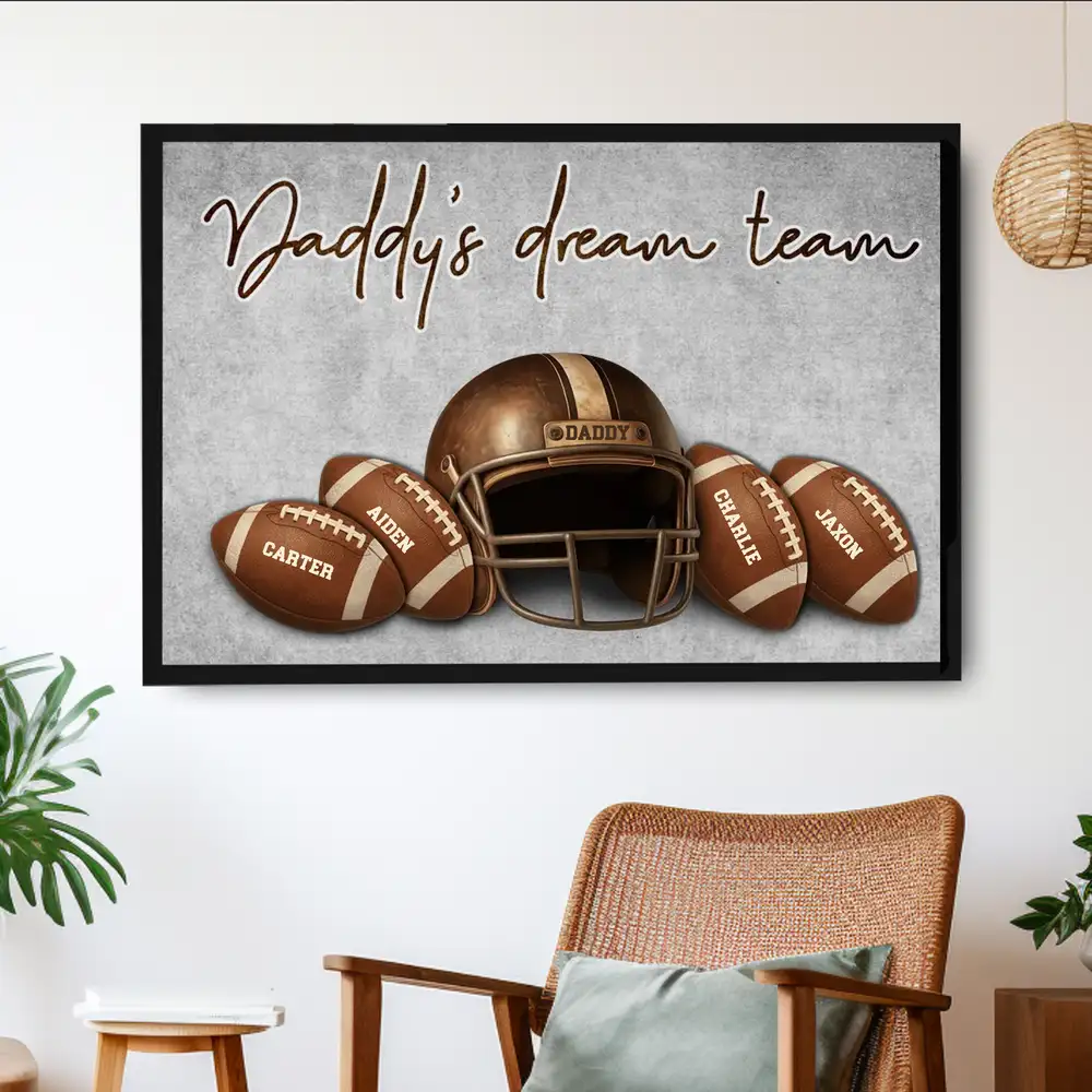 Daddy’s Dream Team at the Stadium – Personalized Gift for Father’s Day or Birthday - Image 4